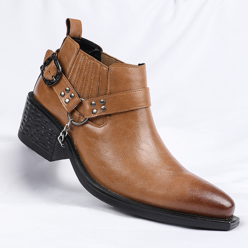 Men Shoes For Wedding - Sepatu Bot Kulit Sapi Coklat/Hitam Baru