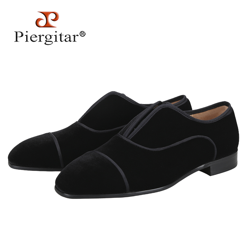 Men Shoes Red Bottom - Piergitar sepatu Oxford beludru warna hitam