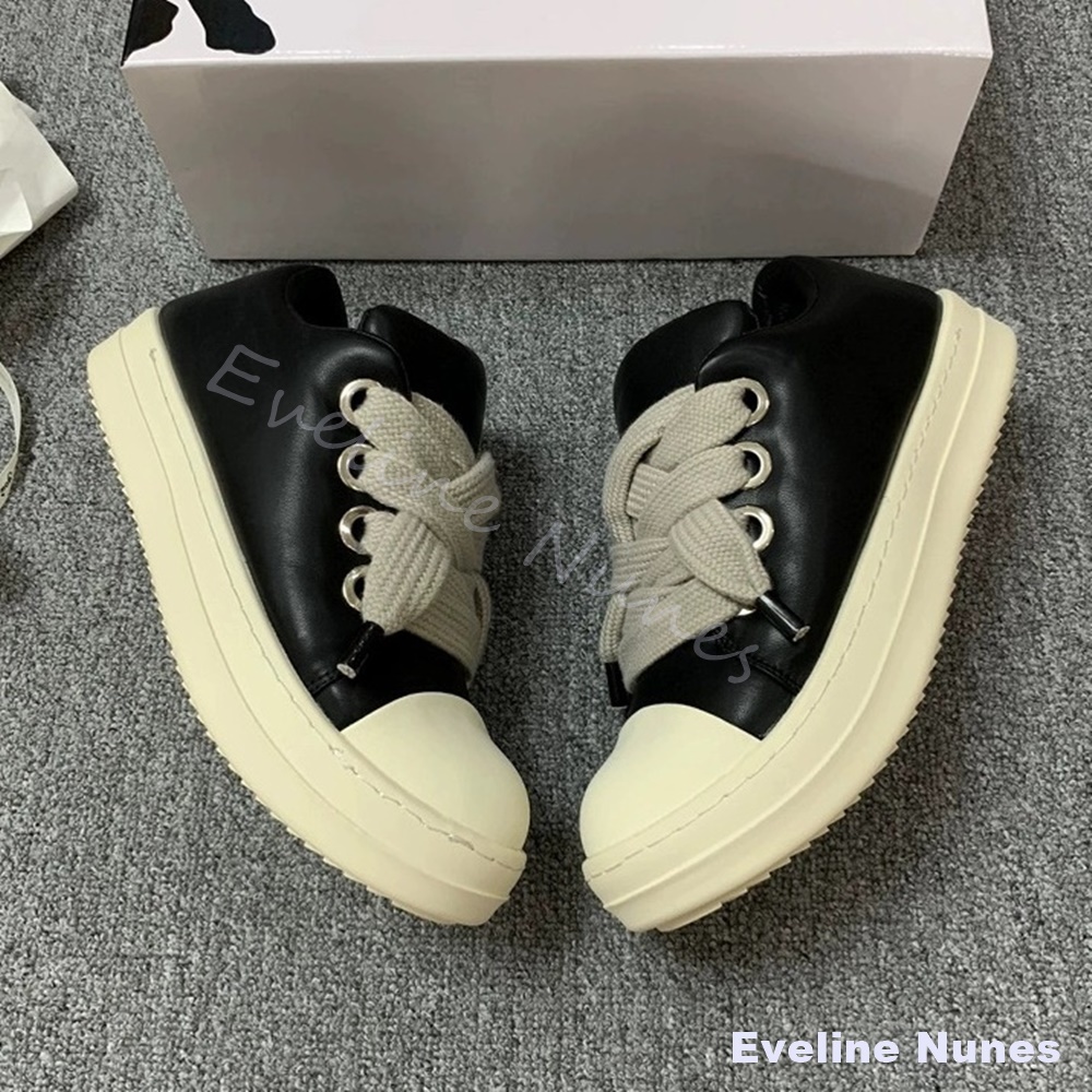 Canvas Sneaker High - Sepatu Sneakers Platform Kulit Hitam Unisex