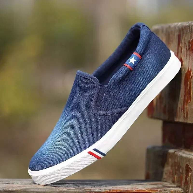 Men Shoes Vans - Sepatu Kanvas Pria Denim Sepatu Slip-On