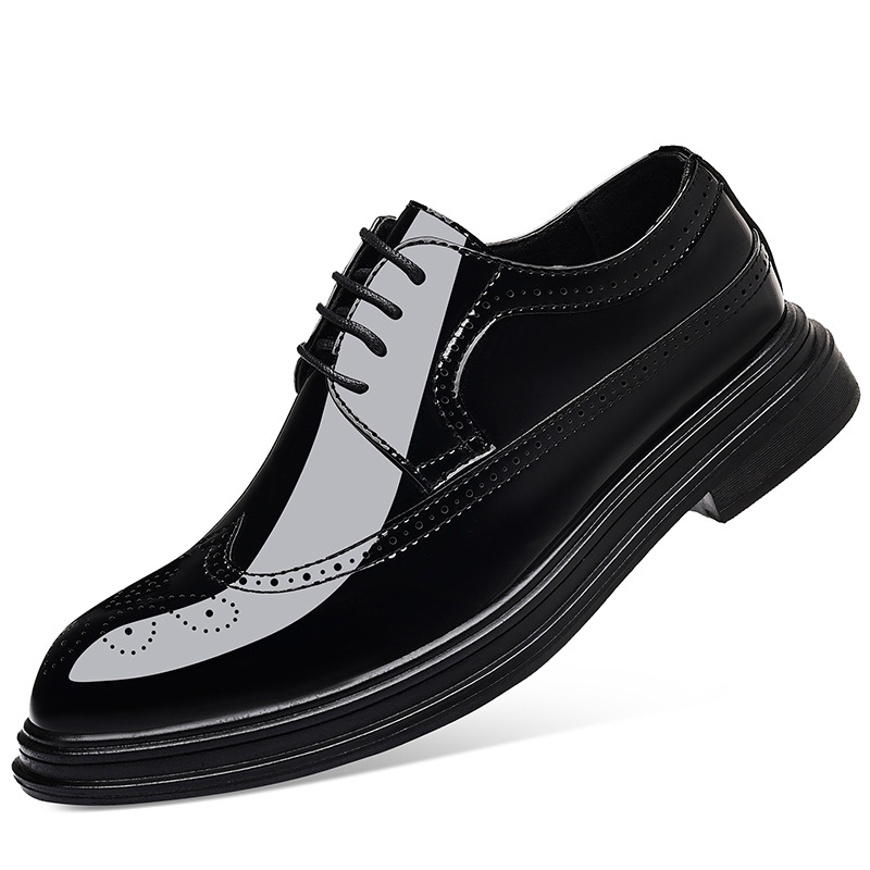 Sepatu Brogue Kulit Paten Pria - Men Shoes For Wedding ulasan dan harga