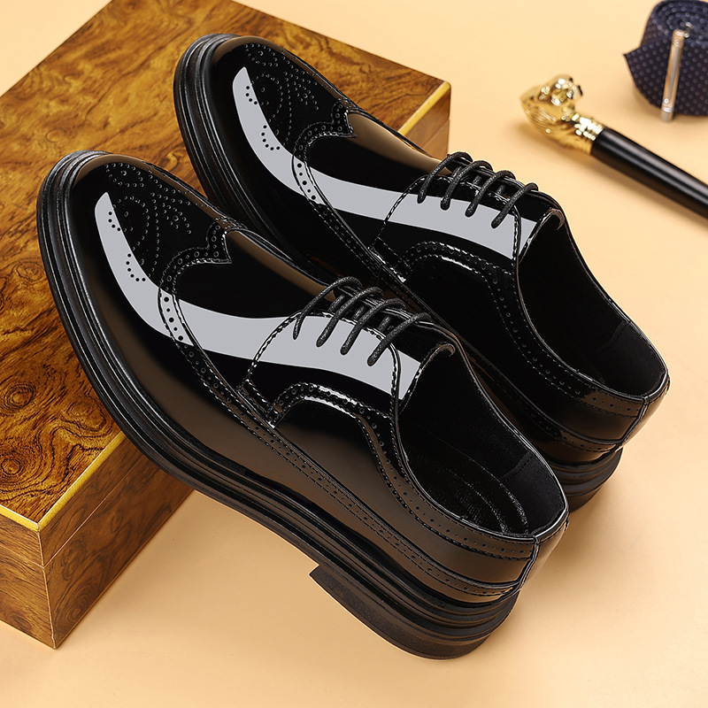 Sepatu Brogue Kulit Paten Pria - Men Shoes For Wedding ulasan dan harga