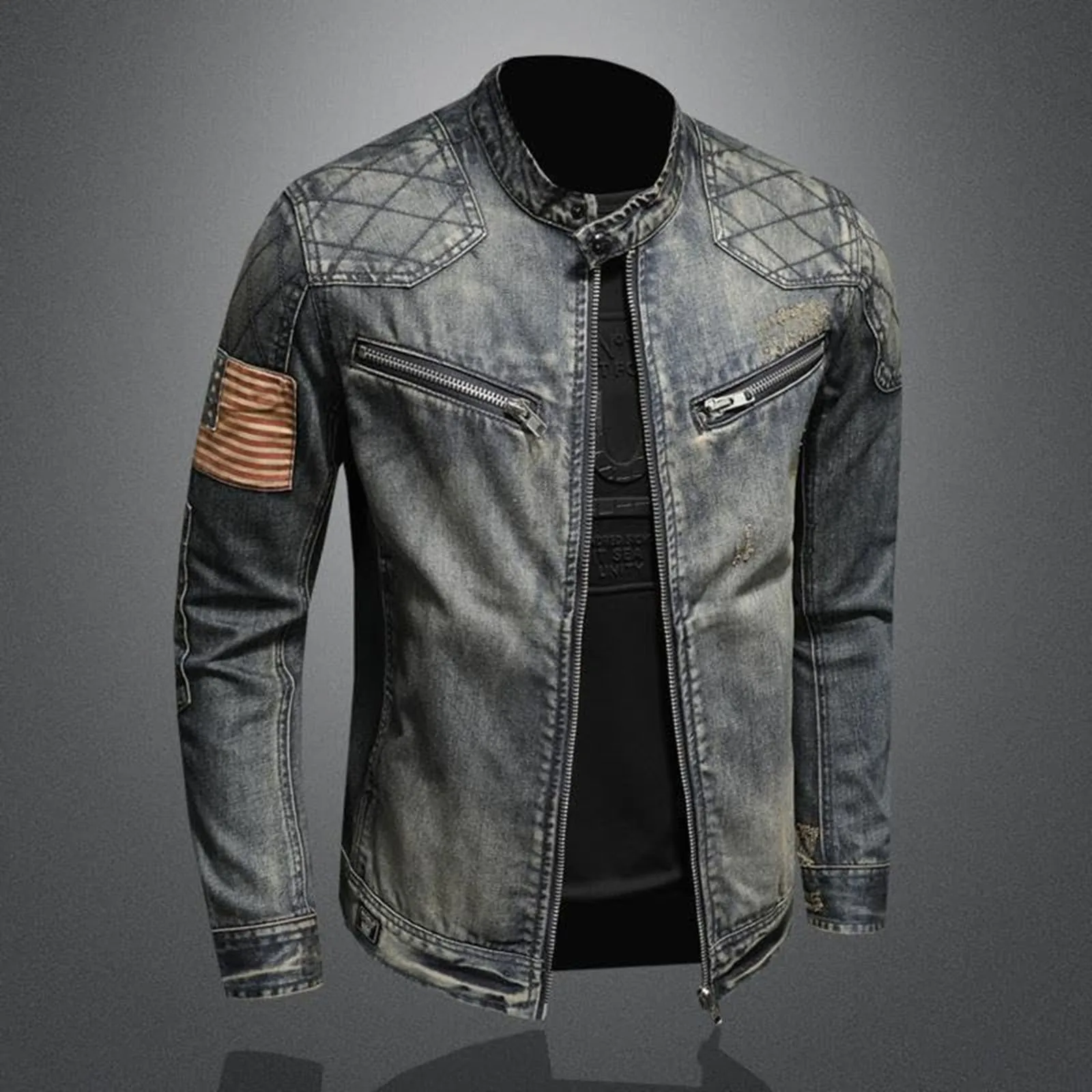 Jaket Denim Vintage Dengan Rit - Men'S Shoes For Jeans ulasan dan harga