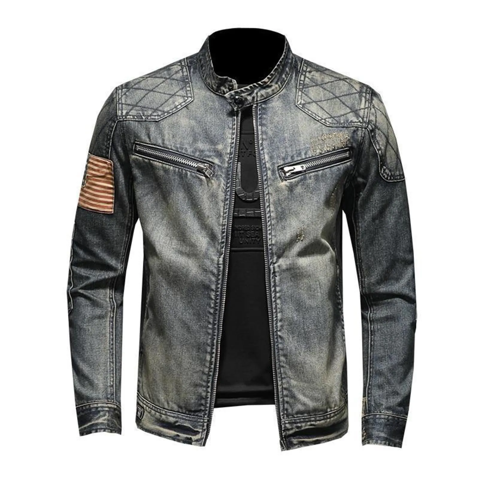 Jaket Denim Vintage Dengan Rit - Men'S Shoes For Jeans ulasan dan harga