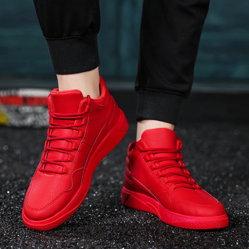Sepatu Skate Kulit Merah High- - Men Shoes Red Bottom ulasan dan harga