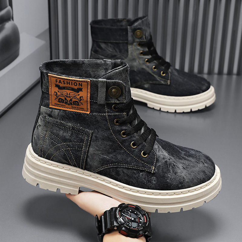 Sepatu Pria High Top Musim Sem - Canvas Sneaker High ulasan dan harga