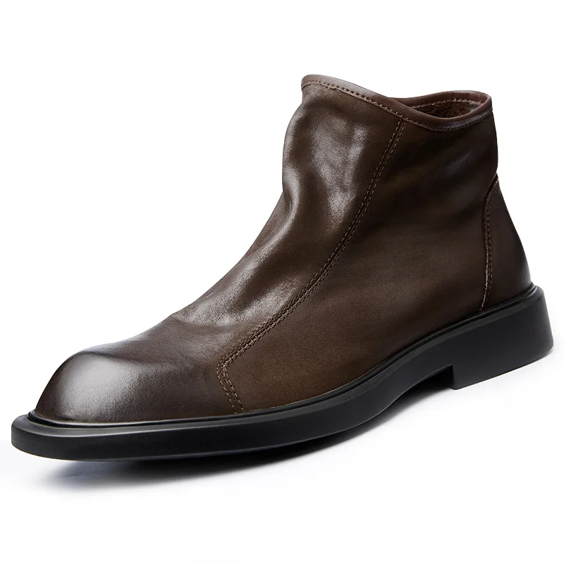 Sepatu Boots Kulit Asli Pria H - Men Shoes For Wedding ulasan dan harga