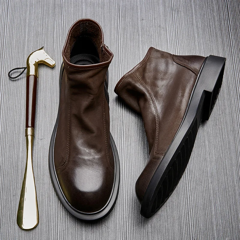 Sepatu Boots Kulit Asli Pria H - Men Shoes For Wedding ulasan dan harga