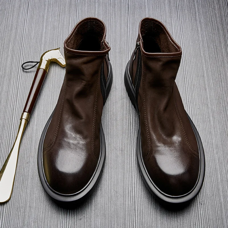 Sepatu Boots Kulit Asli Pria H - Men Shoes For Wedding ulasan dan harga