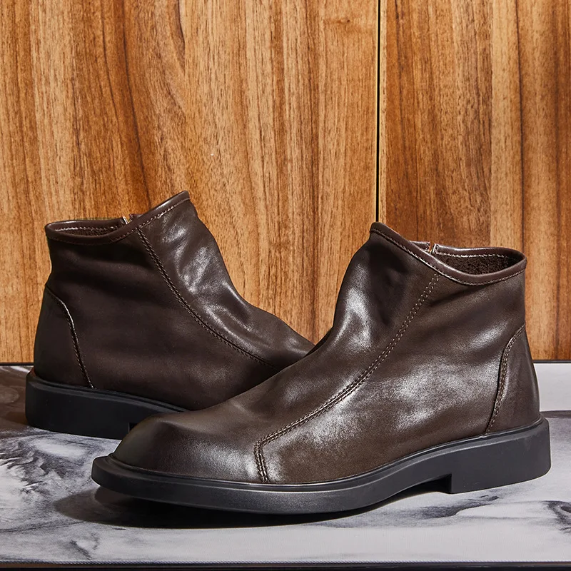 Sepatu Boots Kulit Asli Pria H - Men Shoes For Wedding ulasan dan harga