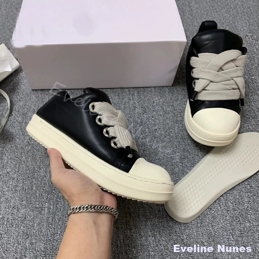 Sepatu Sneakers Platform Kulit - Canvas Sneaker High ulasan dan harga