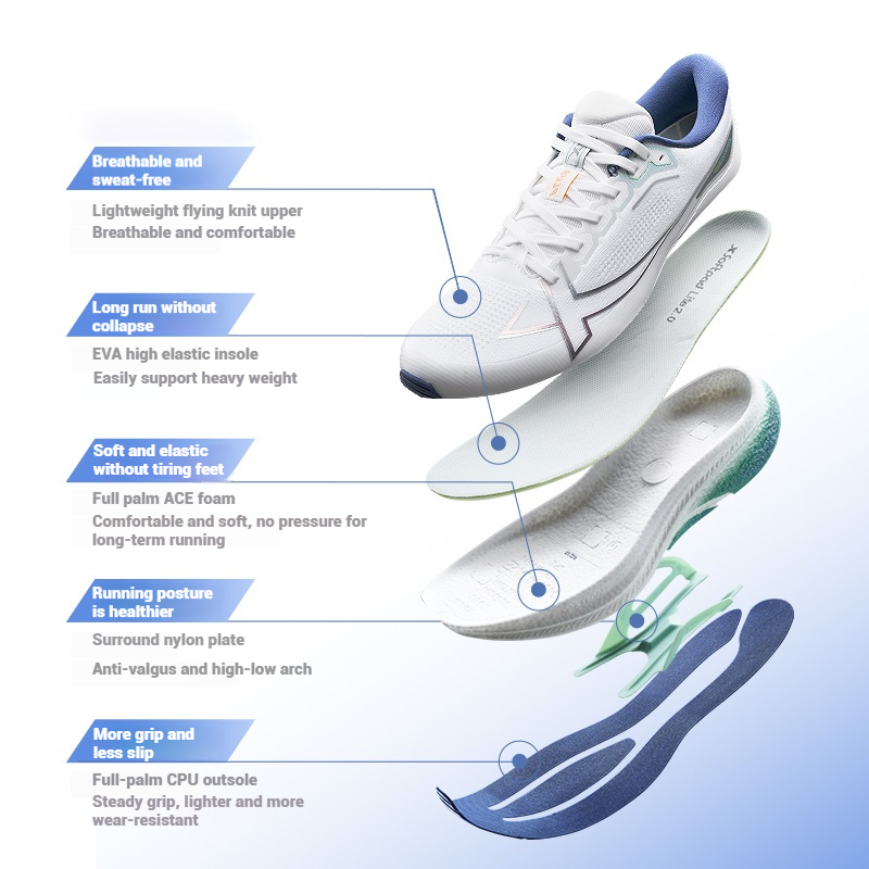 Xtep 2000Km Plus Sepatu Lari 2 - Men'S Xtep Shoes ulasan dan harga