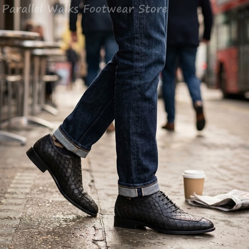 Sepatu Oxford Pria Kulit Embos - Men Shoes For Wedding ulasan dan harga