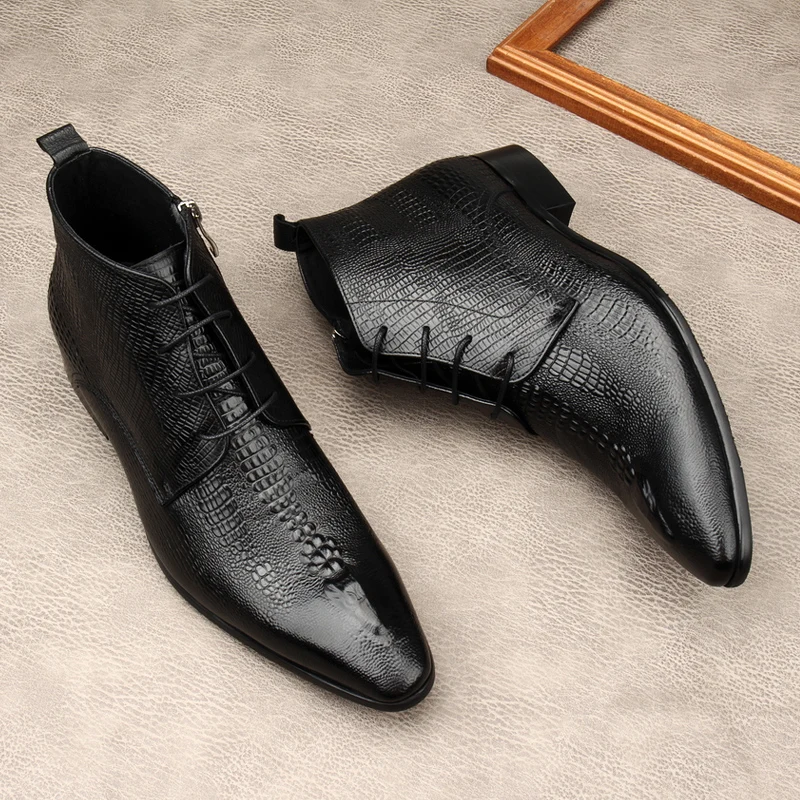 Sepatu Boots Kulit Asli Pria M - Men Shoes For Wedding ulasan dan harga