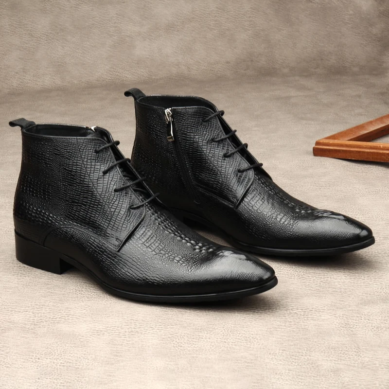 Sepatu Boots Kulit Asli Pria M - Men Shoes For Wedding ulasan dan harga