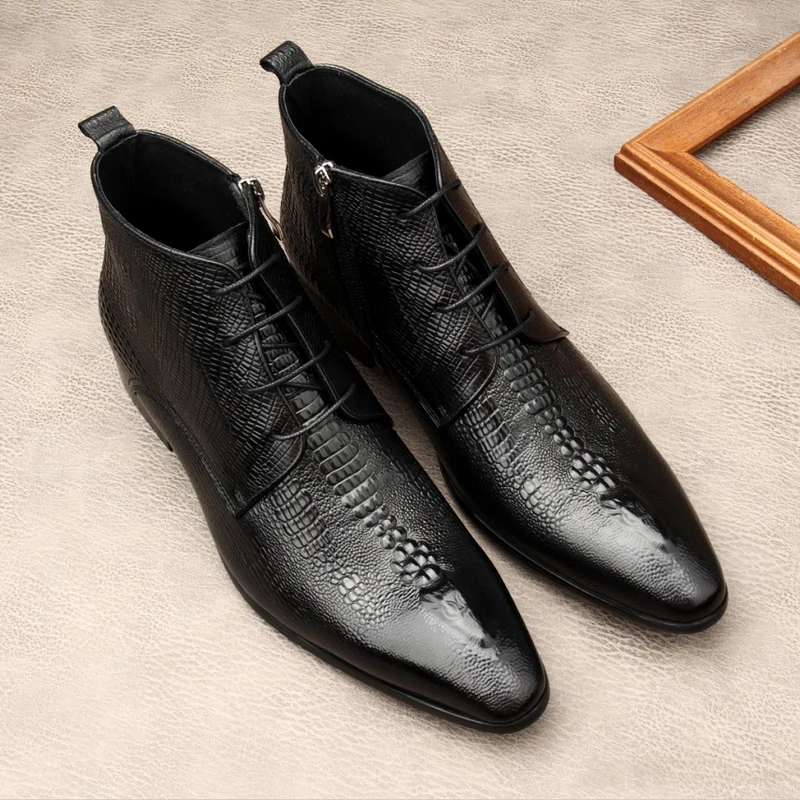 Sepatu Boots Kulit Asli Pria M - Men Shoes For Wedding ulasan dan harga
